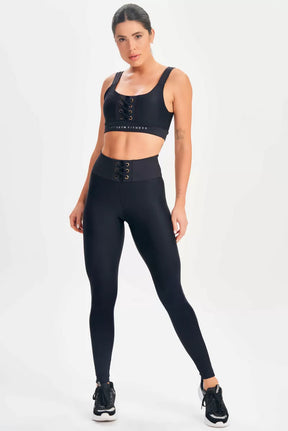 Conjunto Top e Legging Refine Preto Lets Gym