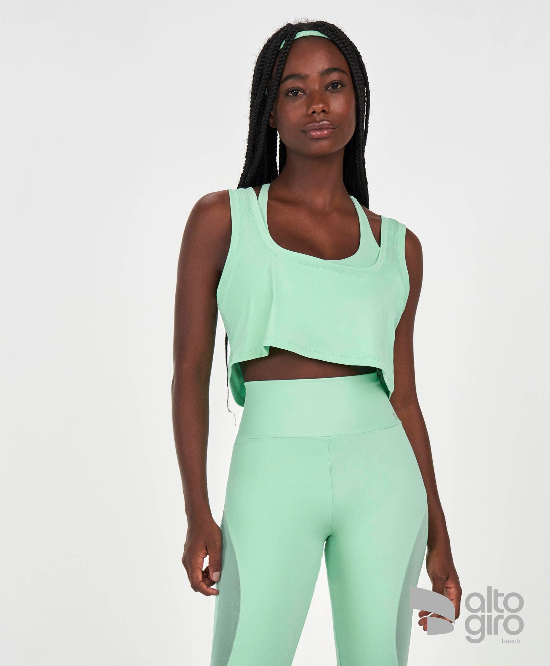 Regata Super Cropped Frente e Costas Verde Alto Giro