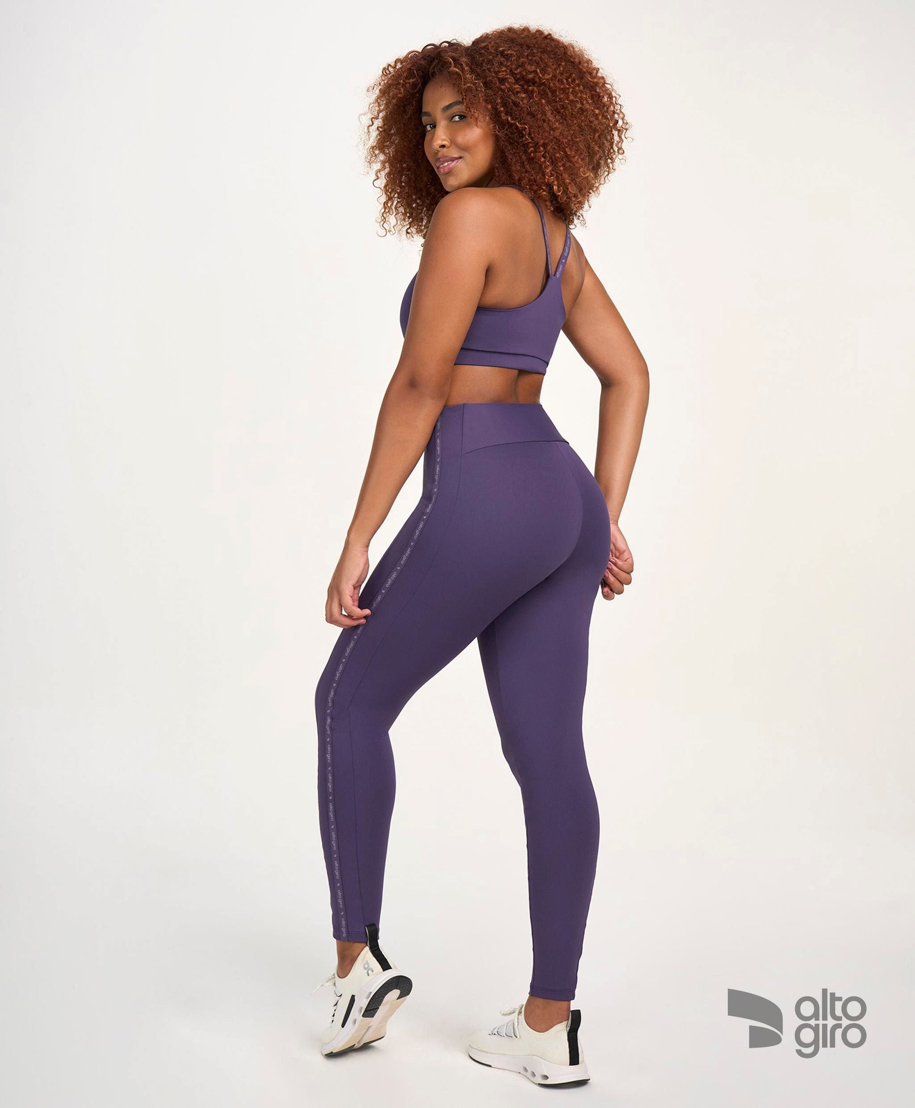 Legging Elástico Personalizado Roxo Velvet Alto Giro