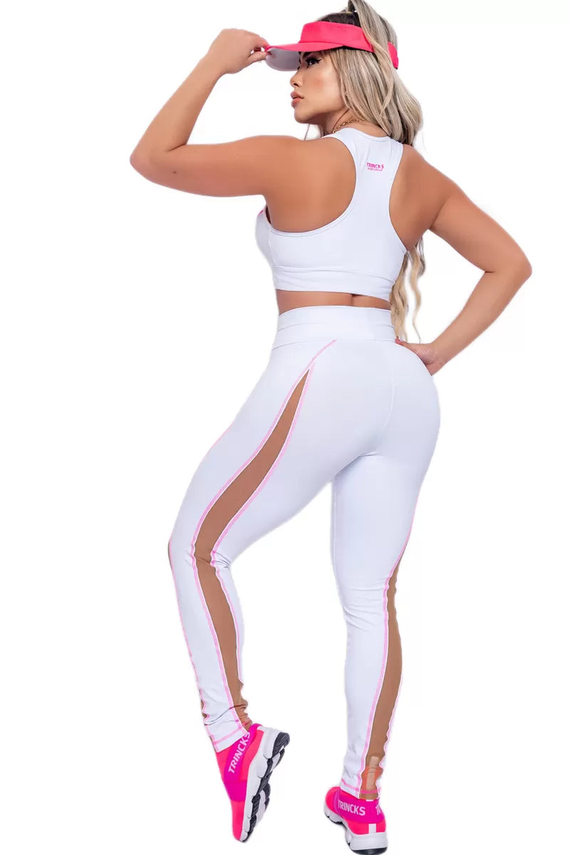 Conjunto Calça Legging e Top Lili White