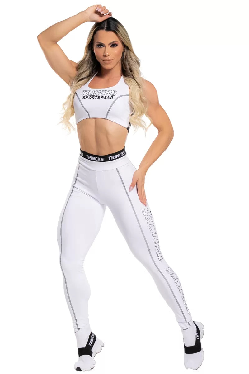 Conjunto Legging e Top Sports White Trincks