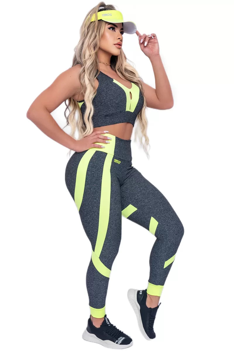 Conjunto Calça Legging e Top Fitdoll Lemon