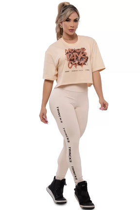 Conjunto Legging e Top Basic Off White