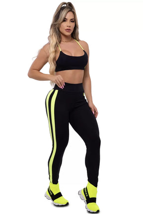 Conjunto Legging e Top Legday Preto/Neon