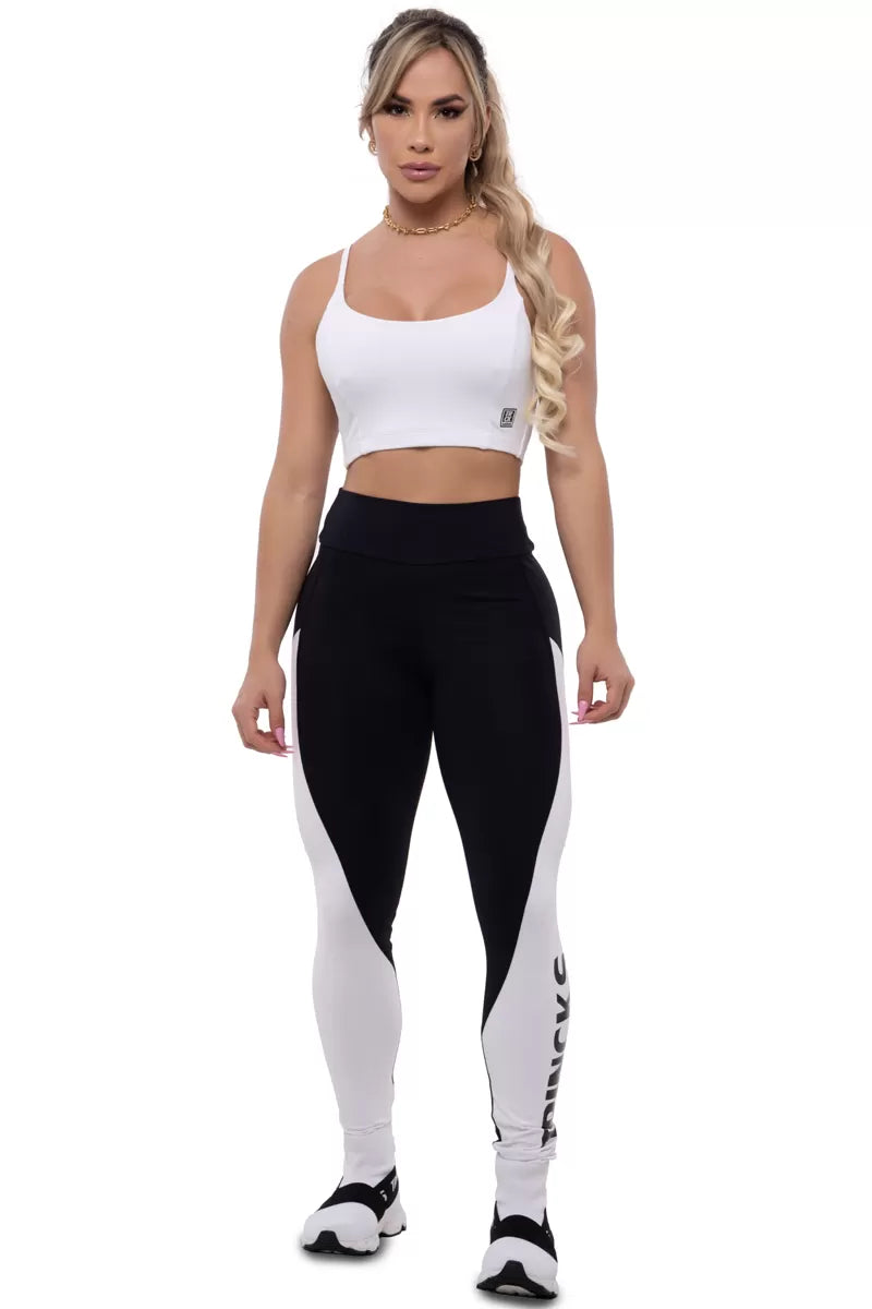 Conjunto Legging e Top Lulu Preto e Branco