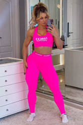 Legging Elastic + Top Sports Pink