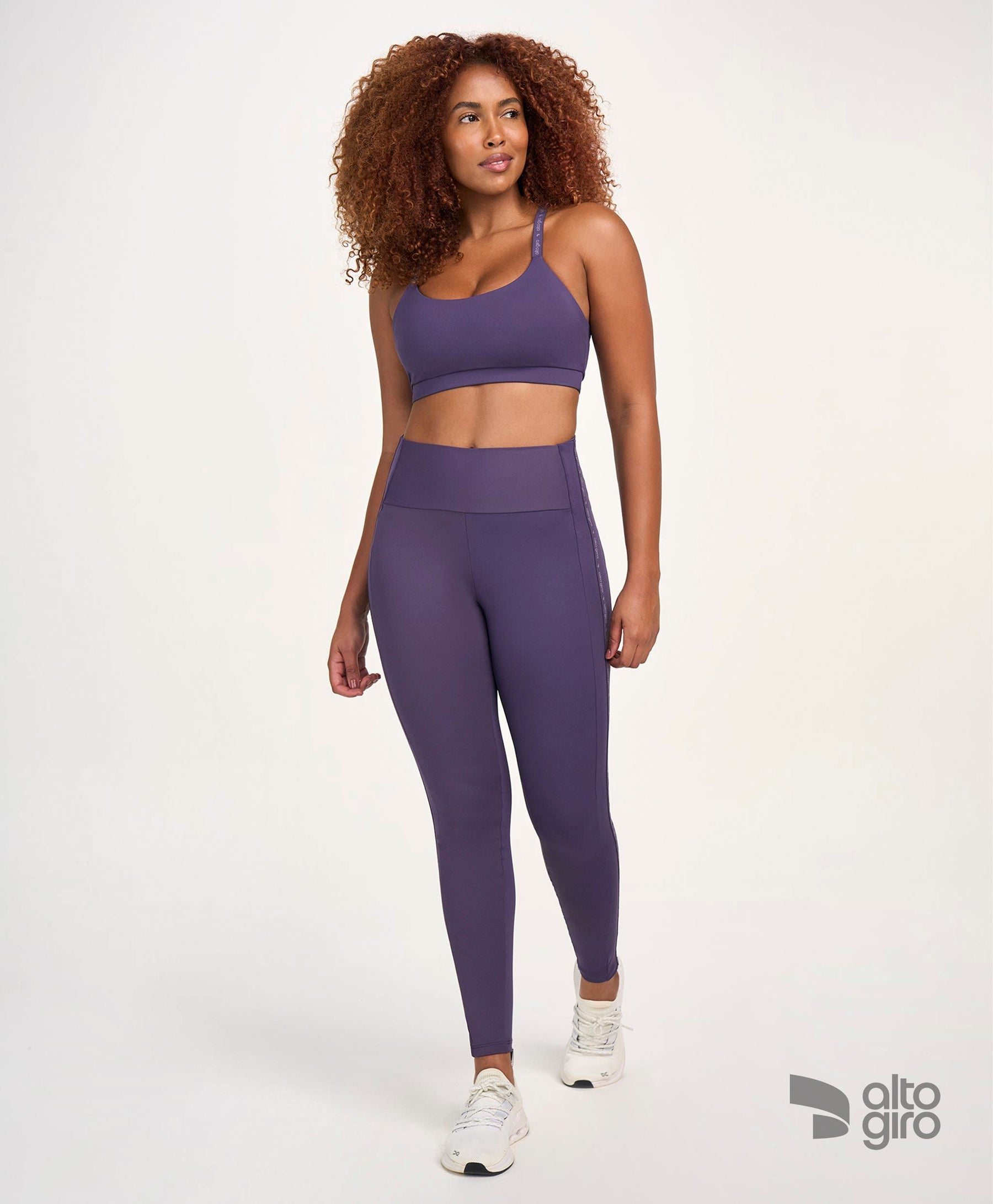 Legging Elástico Personalizado Roxo Velvet Alto Giro