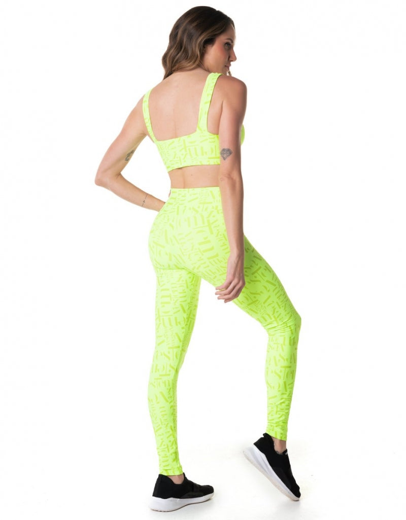 Conjunto Top e Legging Embolden Vestem Amarelo Neon