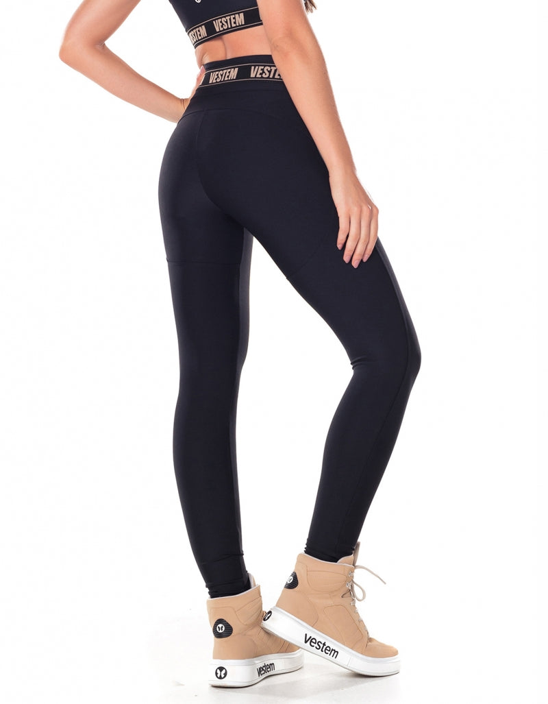 Legging Fuso Cós Elástico Hera Preto Vestem