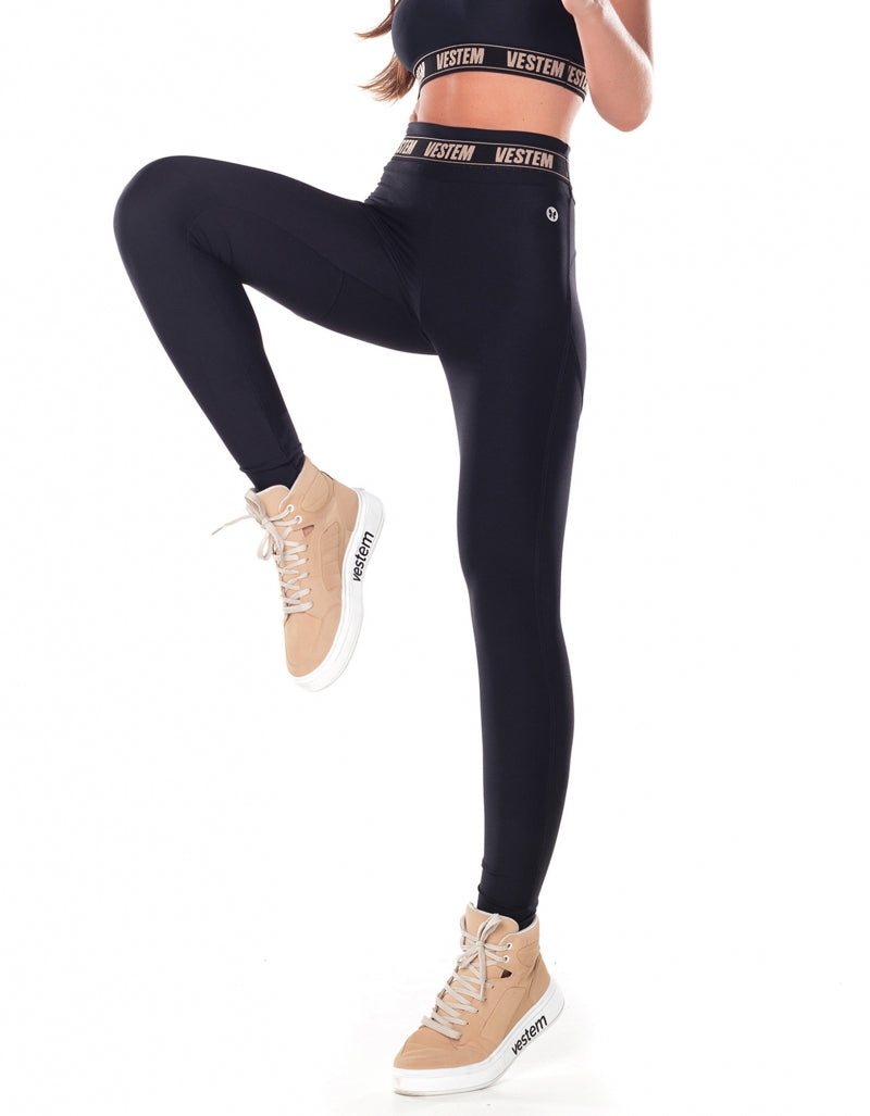 Legging Fuso Cós Elástico Hera Preto Vestem