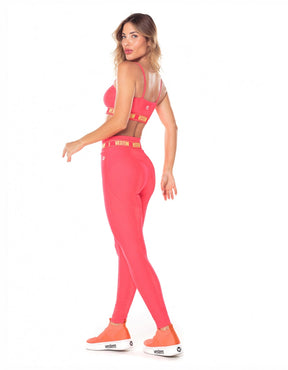 Legging Fuso Cós Elástico Hera Rosa Electra Vestem