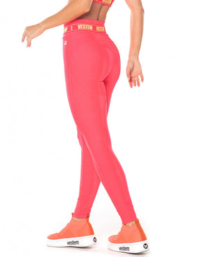 Legging Fuso Cós Elástico Hera Rosa Electra Vestem