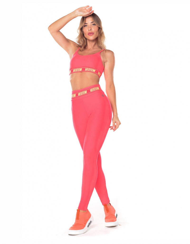 Conjunto Top e Legging Elástico Hera Rosa Electra Vestem