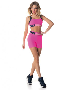 Conjunto Top e Shorts Bold Pink Neon Vestem