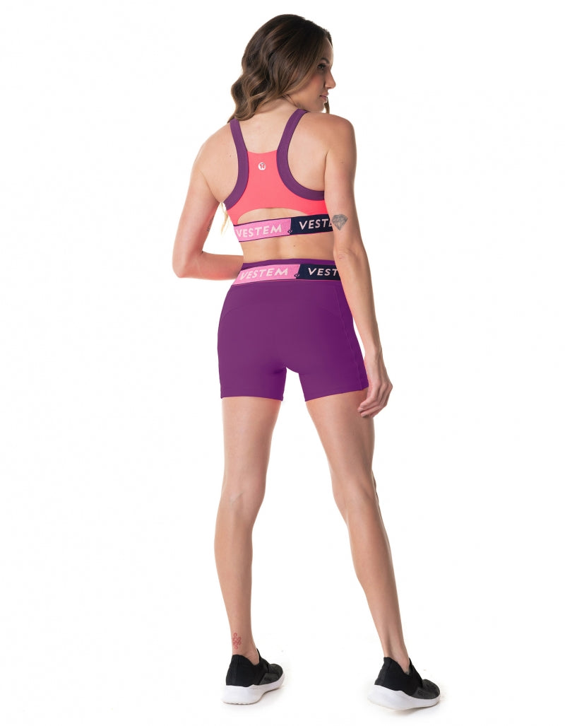 Conjunto Top e Shorts Bold Roxo Vestem